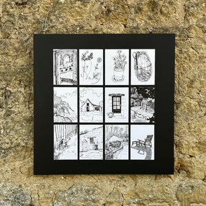 Fine Art Print of "In the Garden of the Little Hidden Barn" Drawing Collection
