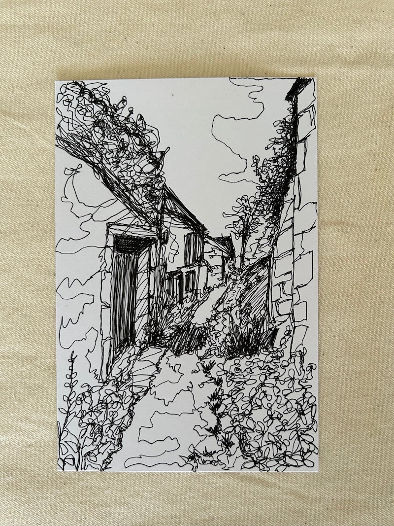 Dessins au trait unique Hydrangea et Chemin de campagne, 365 Jours de Dessin